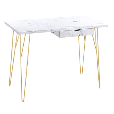 Fusion Desk White Marble - From LPD