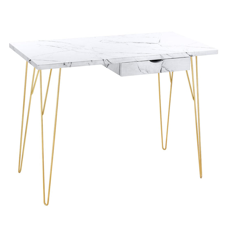 Fusion Desk White Marble - From LPD