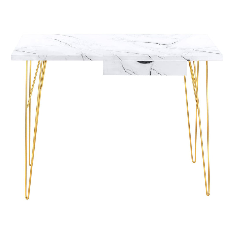 Fusion Desk White Marble - From LPD