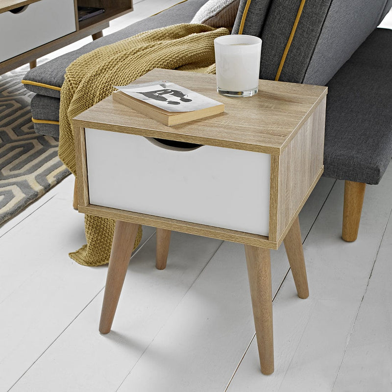 Scandi Desk Oak With White Drawers