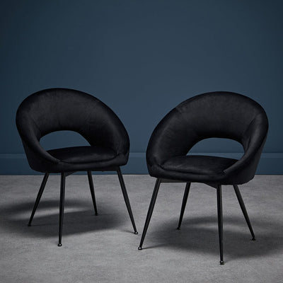 Lulu Dining Chair Black (Pack of 2) - From LPD