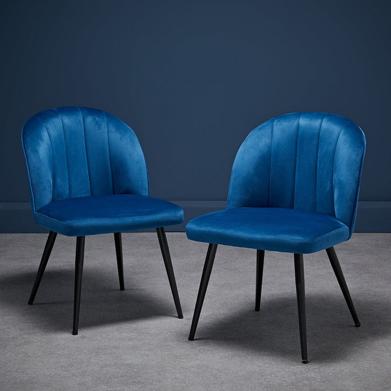 Orla Dining Chair Blue (Pack of 2) - From LPD