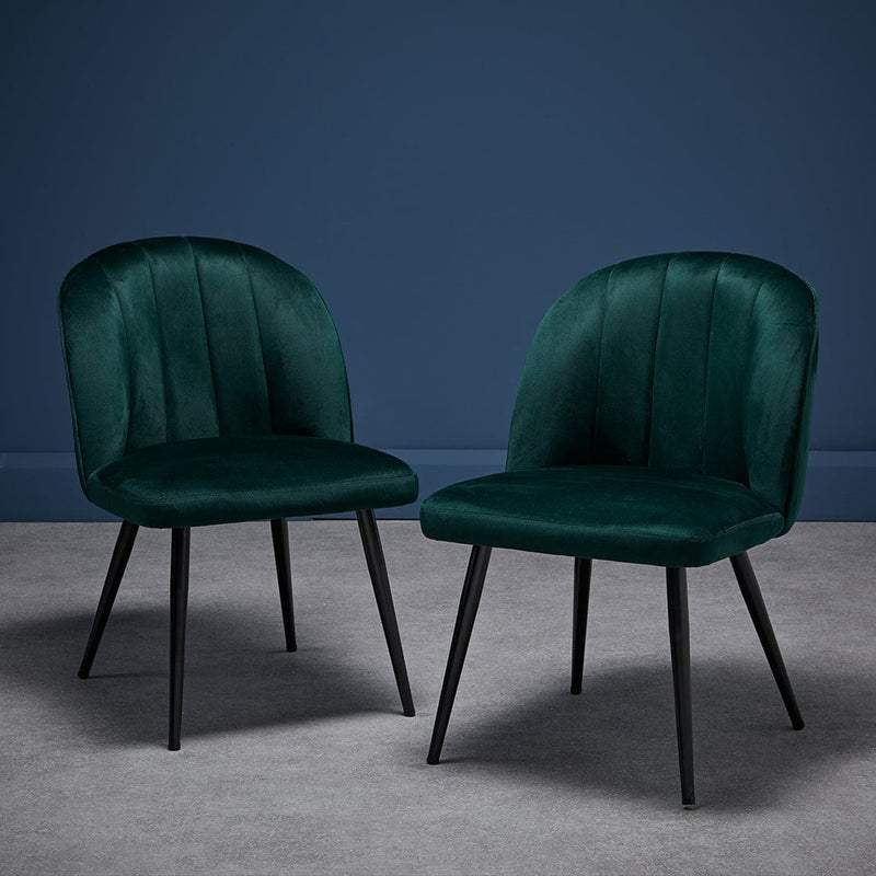 Orla Dining Chair Green (Pack of 2) - From LPD