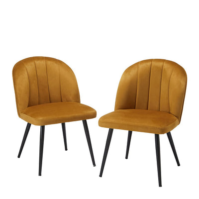 Orla Dining Chair Mustard (Pack of 2) - From LPD