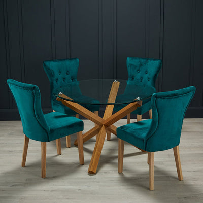 Naples Dining Chair Peacock Blue (Pack of 2)