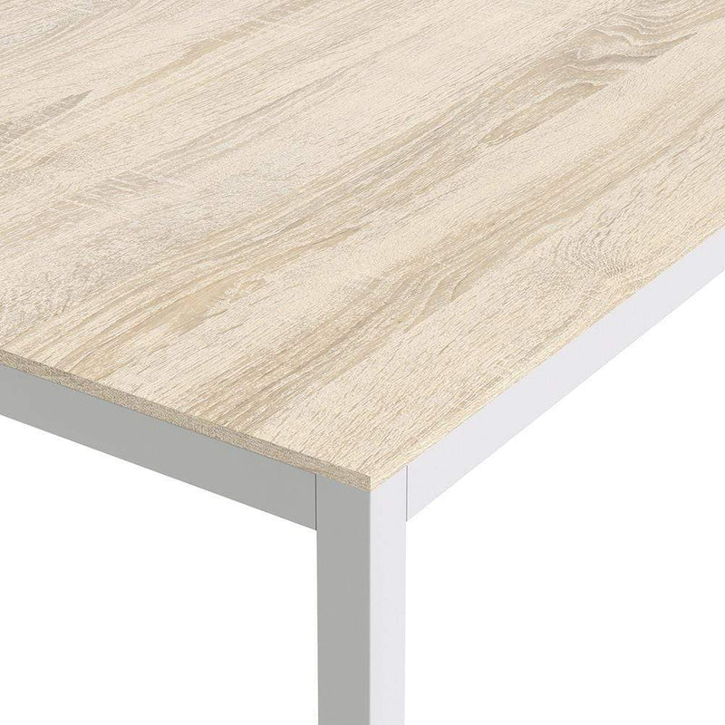 Family Dining Table 140cm Oak Table Top with White Legs