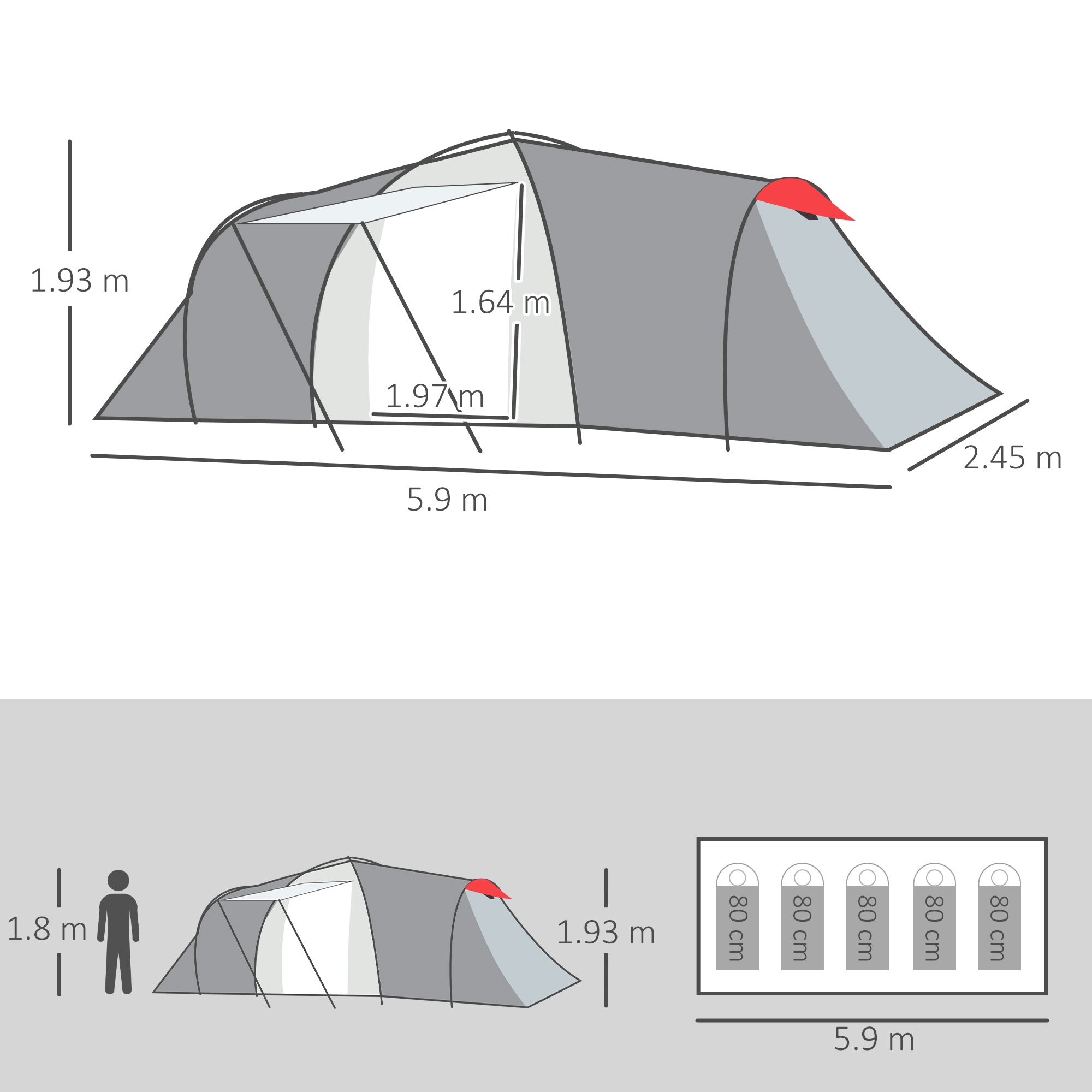 6 man hotsell 2 bedroom tent