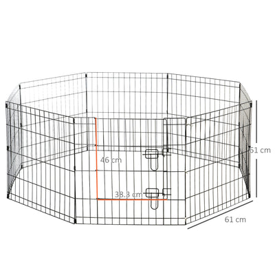 PawHut Pet Cage 8 Panel Metal Small Fence 24-inch