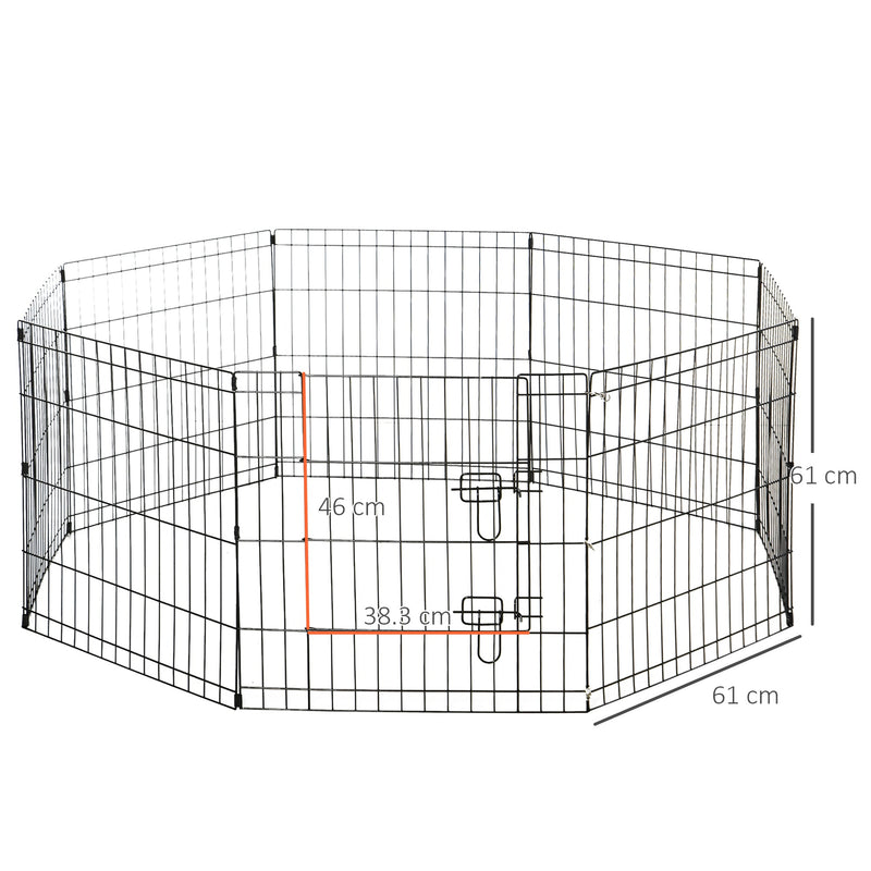 PawHut Pet Cage 8 Panel Metal Small Fence 24-inch