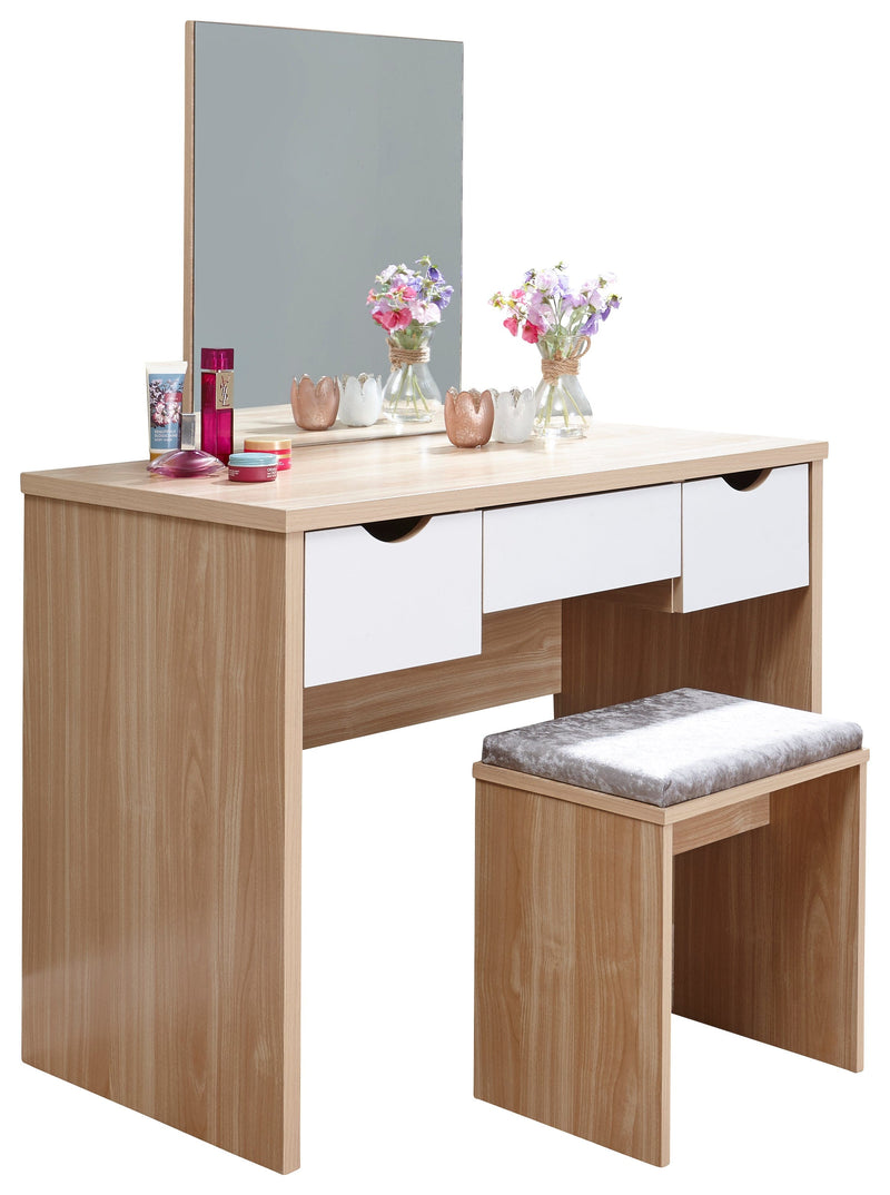 Elizabeth Dressing Table Set  Oak + White