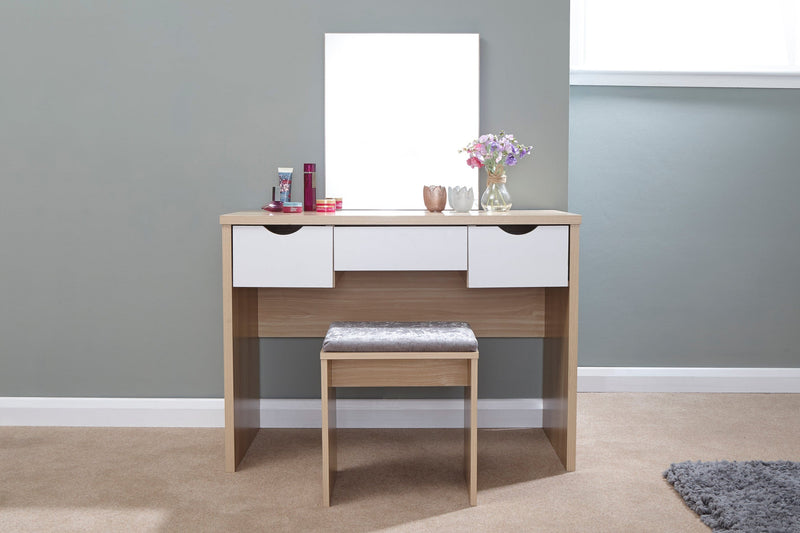 Elizabeth Dressing Table Set  Oak + White