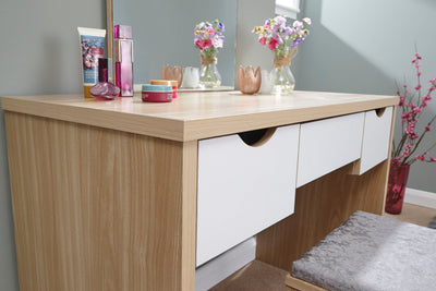 Elizabeth Dressing Table Set  Oak + White