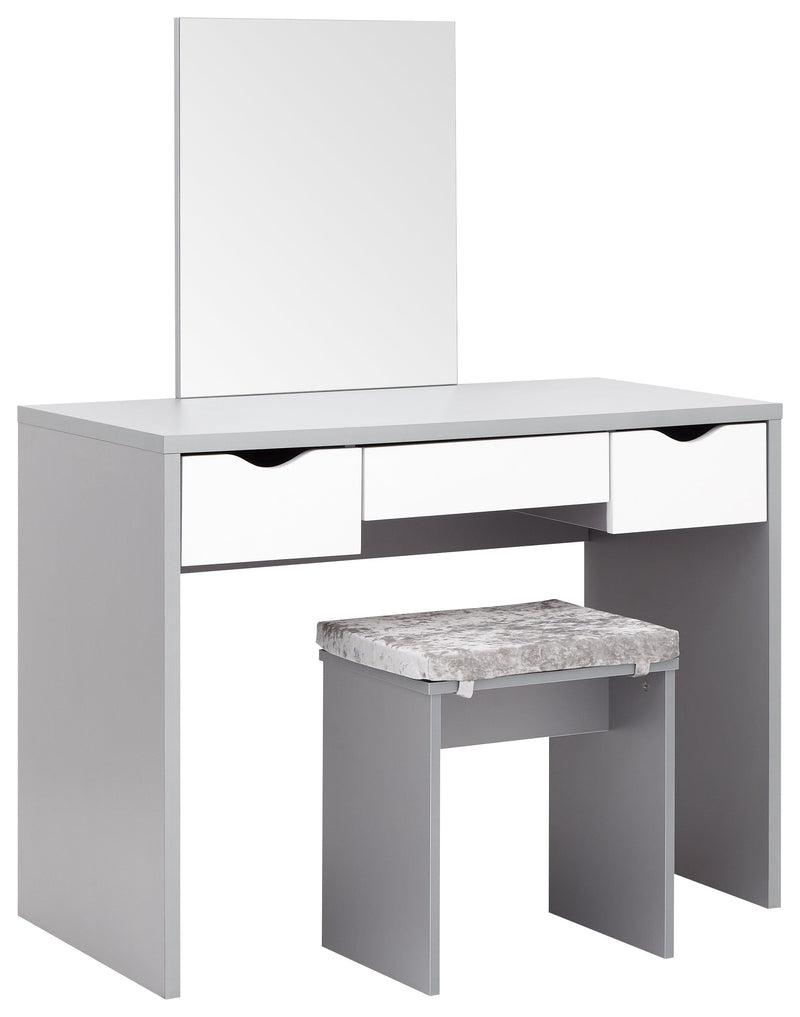 Elizabeth Dressing Table Set Grey + White