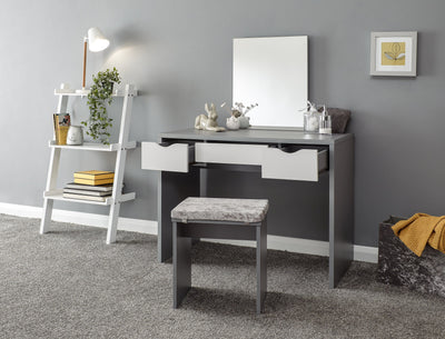 Elizabeth Dressing Table Set Grey + White