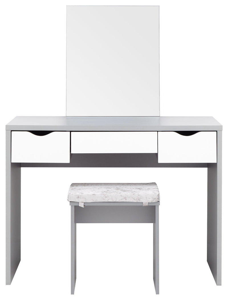 Elizabeth Dressing Table Set Grey + White