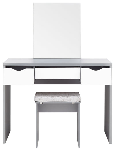 Elizabeth Dressing Table Set Grey + White