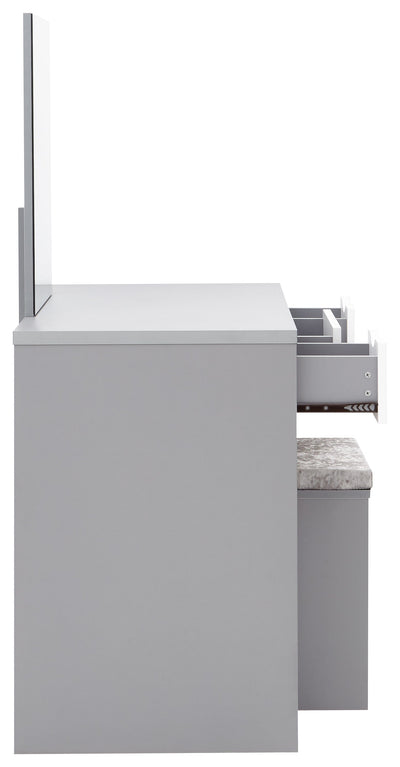 Elizabeth Dressing Table Set Grey + White