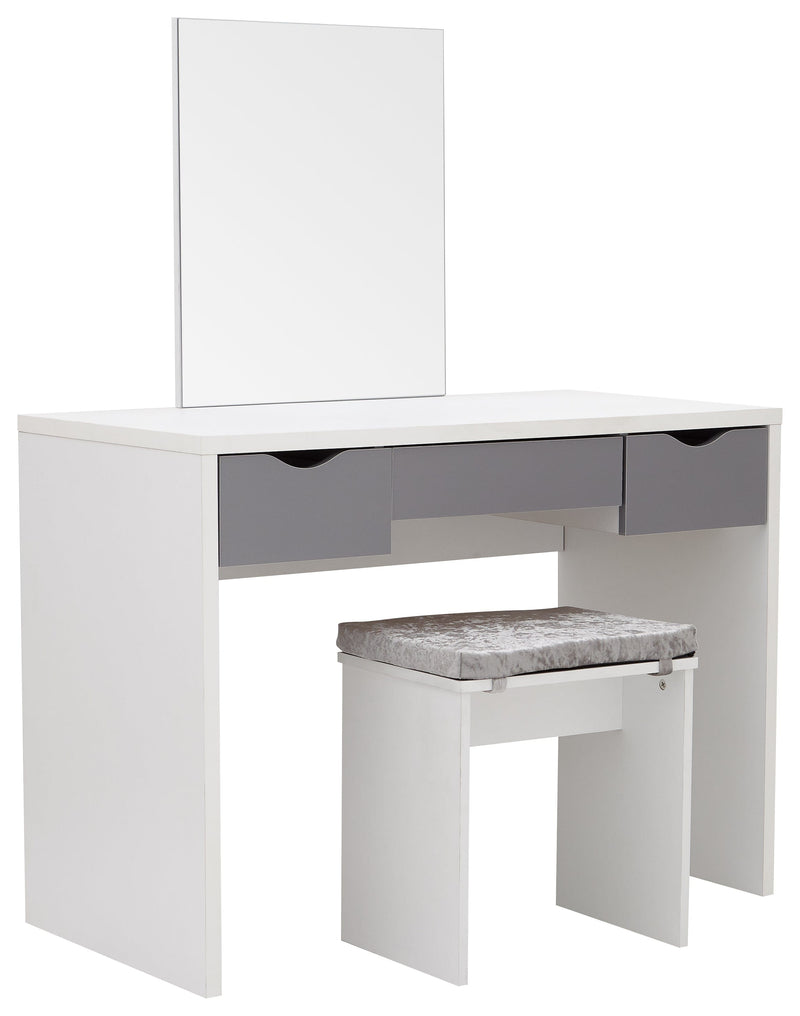 Elizabeth Dressing Table Set White + Grey