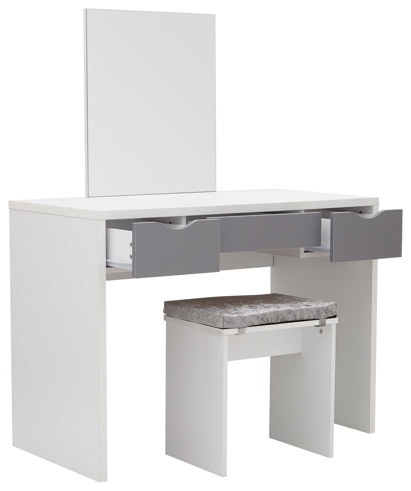 Elizabeth Dressing Table Set White + Grey