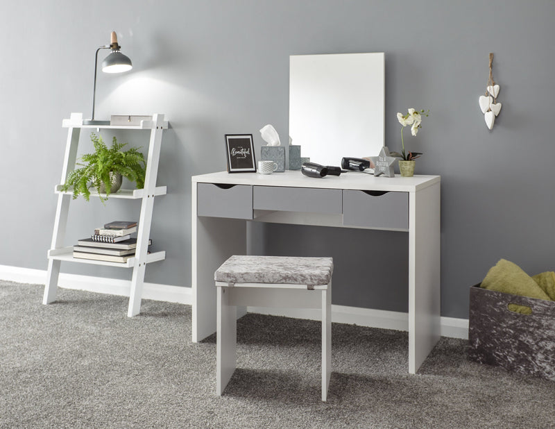 Elizabeth Dressing Table Set White + Grey