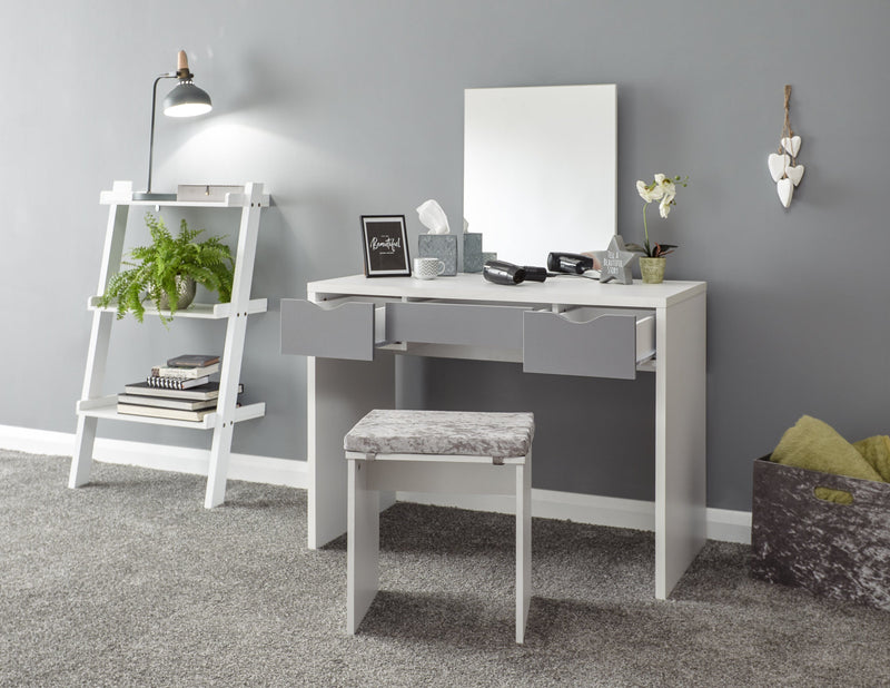 Elizabeth Dressing Table Set White + Grey