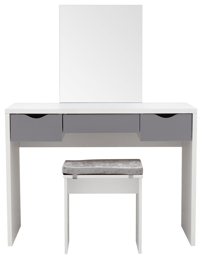 Elizabeth Dressing Table Set White + Grey