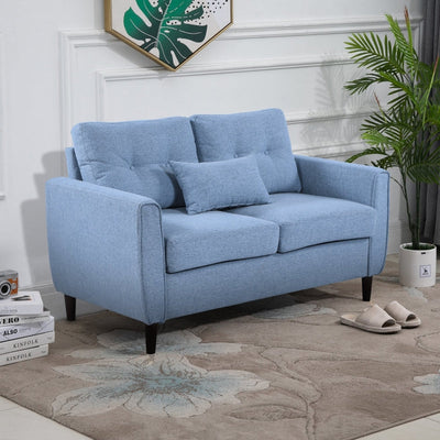 Two-Seater Sofa, With Pillow - Blue