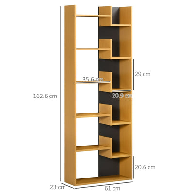 6-Tier Bookshelf, Modern Bookcase , Natural