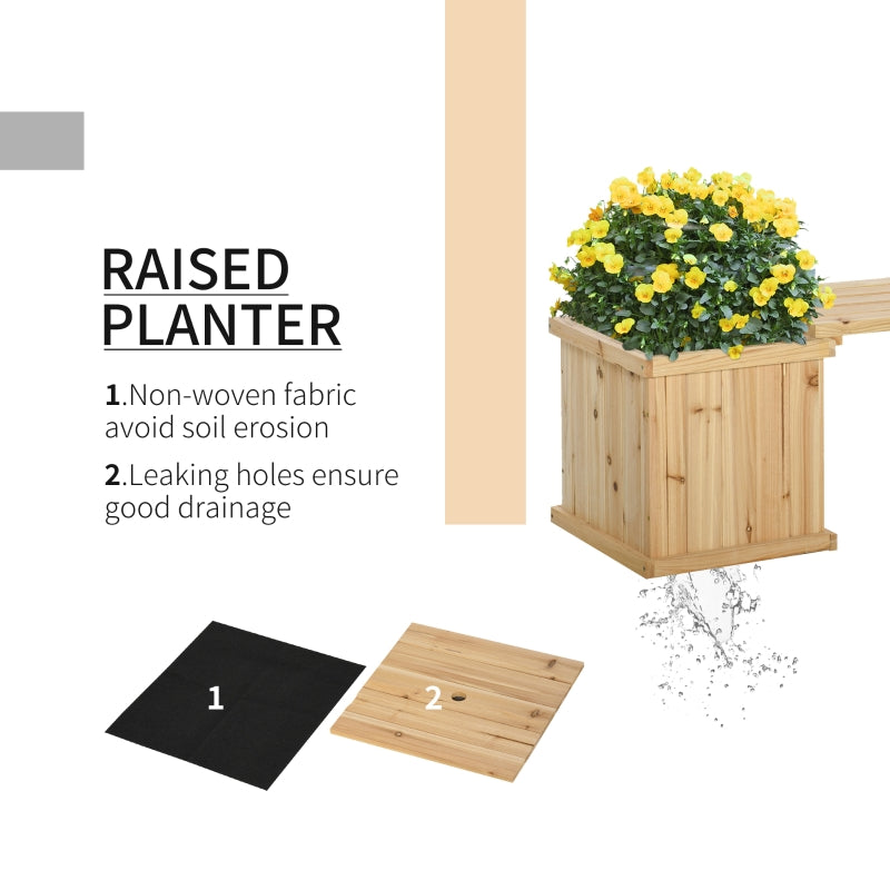 37L Wooden Garden Planter And Bench