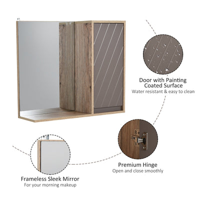 HOMCOM MDF Wall Mounted Bathroom Cabinet w/ Mirror