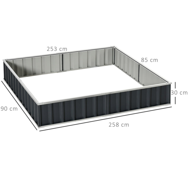 Raised Garden Bed Large Steel Planter Box No Bottom 258cmx90cm