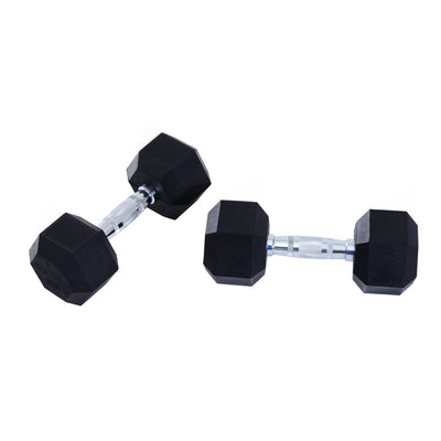 HOMCOM Rubber Hexagonal Dumbbell Set,2 pcs x 10 kg