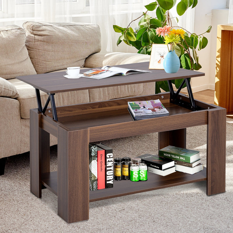 Modern Lift Up Top Coffee Table, 100W X 50D 50/63Hcm Cm - Natural Wood Grain Colour