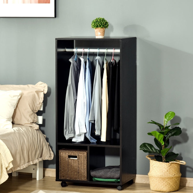 Rolling Open Wardrobe , Black