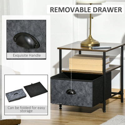 Bedside Table, Nightstand With Non-Woven Fabric Drawer