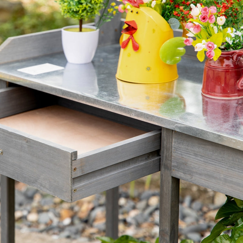 Garden Potting Table Wooden Workstation