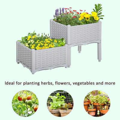 Raised Flower Bed Vegetable Herb Plant Stand Lightweight