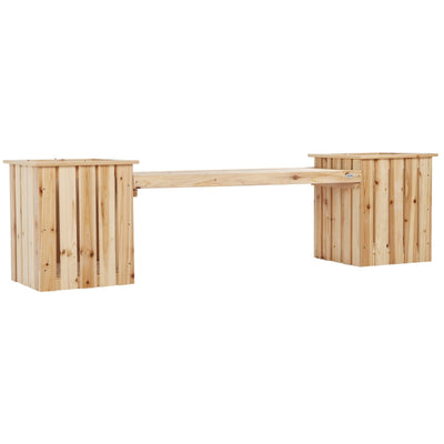 2 Seater Wooden Garden Planter - Natural