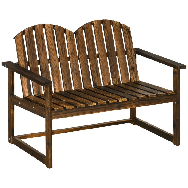 Outdoor Wooden Garden Bench- Carbonised Finish