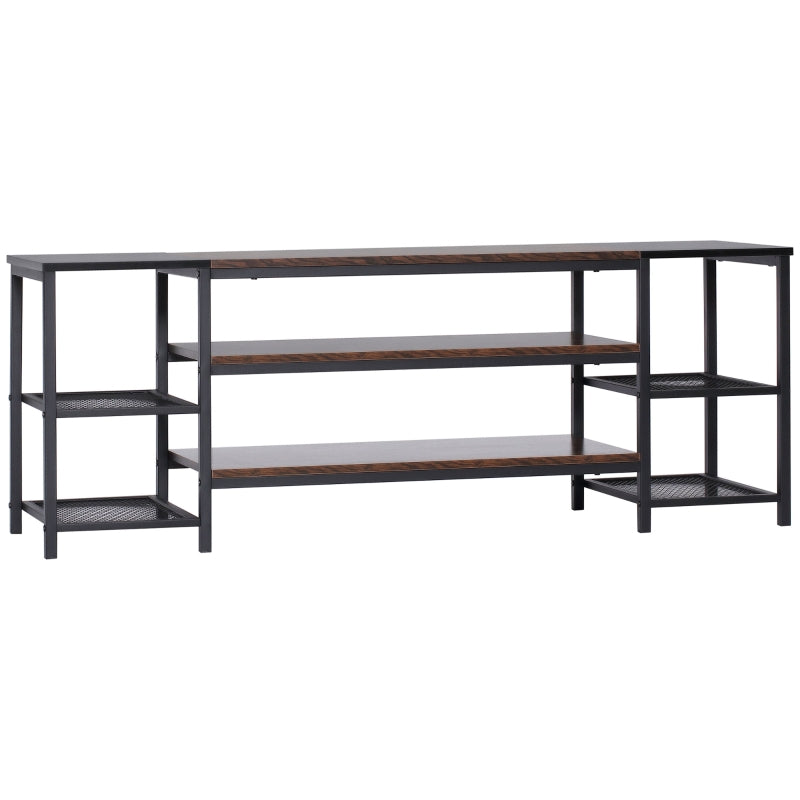 Industrial-Style Open Shelf TV Stand - Black