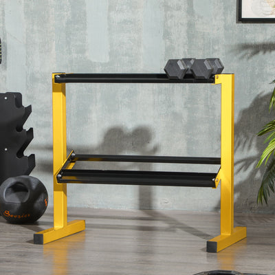 SPORTNOW Dumbbell Rack Stand, 2-Tier Weight Storage Organizer, Stable Dumbbell Holder for Home Gym