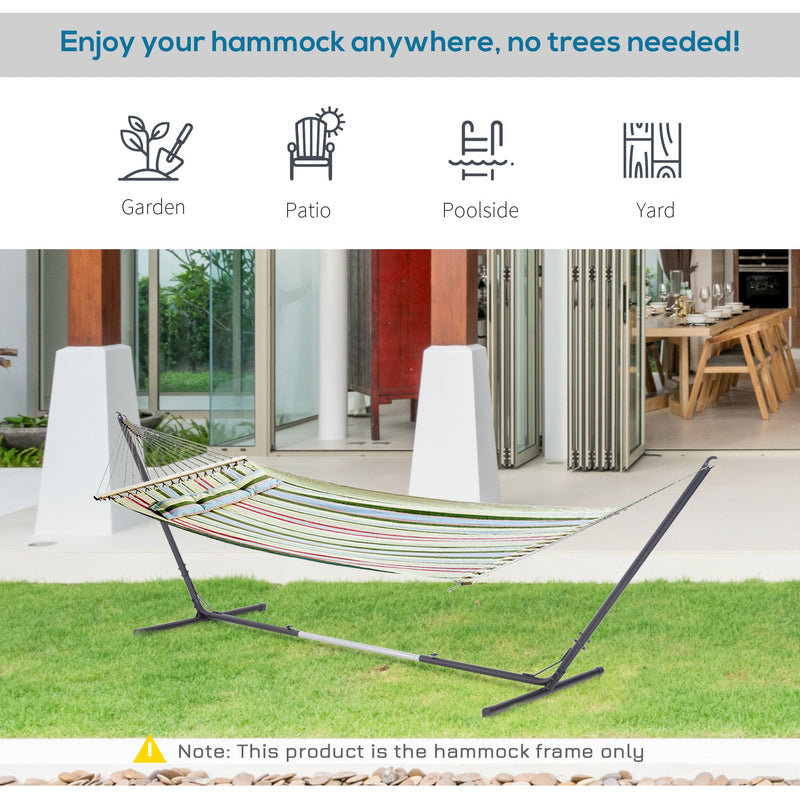 Outsunny 3.1–3.8m Adjustable Universal Hammock Stand Metal Frame Garden Camping Picnic Outdoor Patio Replacement – Stand Only