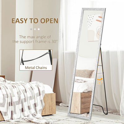 HOMCOM Full Length Mirror Free Standing Mirror Dressing Mirror with PS Frame for Bedroom, Living Room