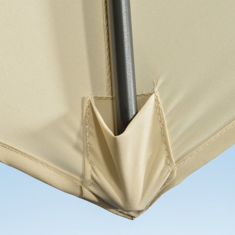 Cantilever Parasol With Cross Base- Cream White