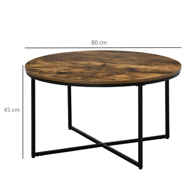 Round Coffee Table, Rustic Brown