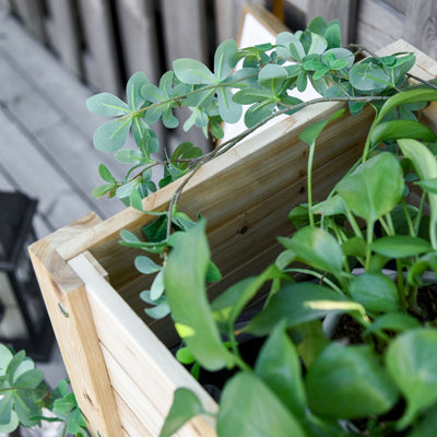 Wooden Raised Plant Stand