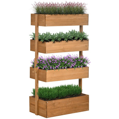 Raised Garden Bed, Fir Wood Vertical Planter Box