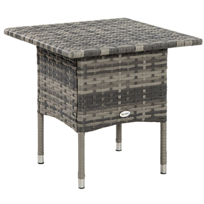 Rattan Side Table- Mixed Grey