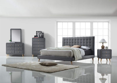 Stockholm Grey Fabric Bed - Artisan 3284