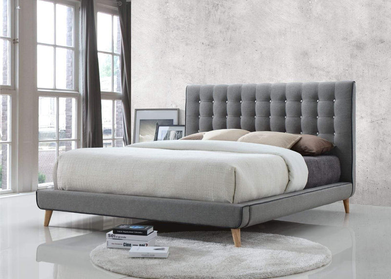 Stockholm Grey Fabric Bed - Artisan 3284